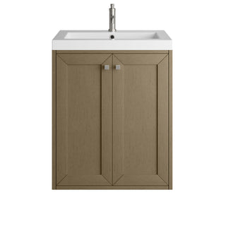 23.63 Inch Chianti Floating Vanity in Walnut Whisper / White Glossy Top