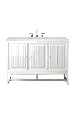 48 Inch Athens Dual Mount Vanity in Glossy White / Arctic Fall Top