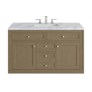 48 Inch Chicago Freestanding Vanity in Walnut Whisper / Carrara White Top