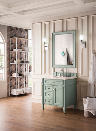 30 Inch Brittany Freestanding Vanity in Sage Green / Eternal Marfil Top