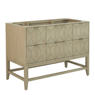48 Inch Emmeline Freestanding Vanity in Pebble Oak / White Zeus Top