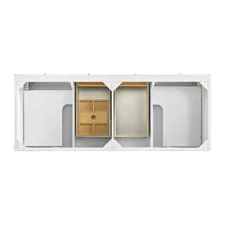 60 Inch Breckenridge Freestanding Vanity in Bright White / White Zeus Top