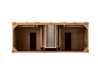 60 Inch Brittany Freestanding Vanity in Saddle Brown / Eternal Jasmine Pearl Top