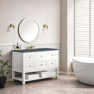 48 Inch Breckenridge Freestanding Vanity in Bright White / Parisien Bleu Top