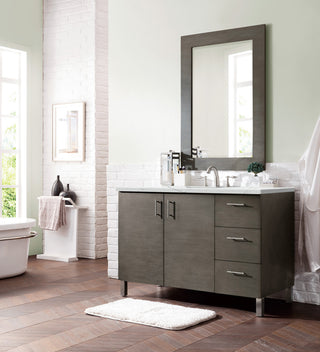 48 Inch Metropolitan Dual Mount Vanity in Silver Oak / Ethereal Noctis Top