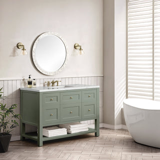 48 Inch Breckenridge Freestanding Vanity in Smokey Celadon / Ethereal Noctis Top