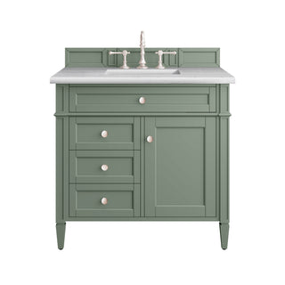 36 Inch Brittany Freestanding Vanity in Smokey Celadon / Arctic Fall Top