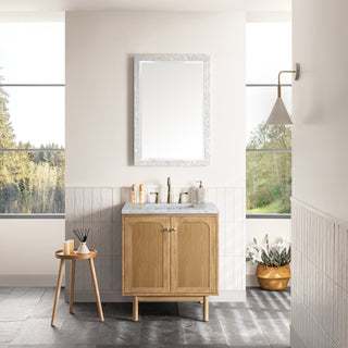 30 Inch Laurent Dual Mount Vanity in Light Natural Oak / Carrara White Top