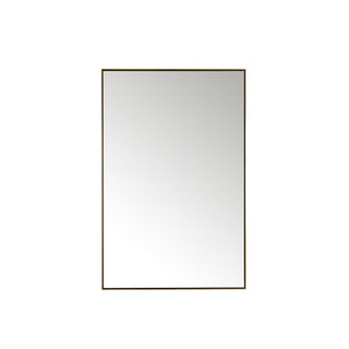 Rohe 26" Rectangular Mirror, Champagne Brass