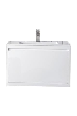 31.5 Inch Mantova Floating Vanity in Glossy White / Glossy White Top