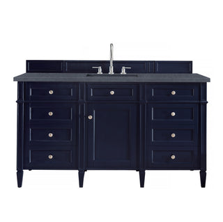 60 Inch Brittany Freestanding Vanity in Victory Blue / Charcoal Soapstone Top