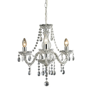 Elegant Three Light Chandelier with Hanging Gems