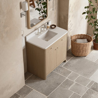 36 Inch Gracyn Freestanding Vanity in Coastal Driftwood / White Zeus Top