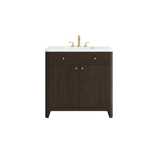 36 Inch Gracyn Freestanding Vanity in Sable / White Zeus Top