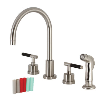 Kaiser Widespread Kitchen Faucet in Brushed Nickel