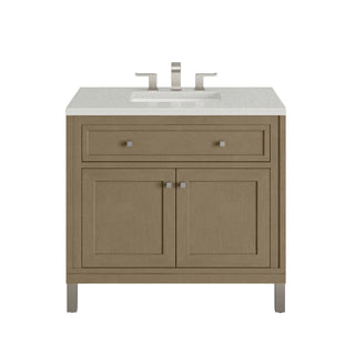 36 Inch Chicago Freestanding Vanity in Walnut Whisper / Lime Delight Top
