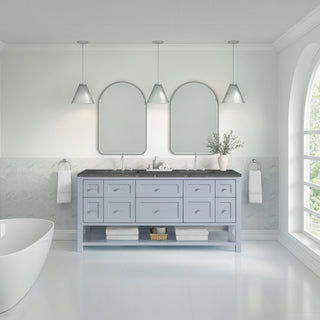 72 Inch Breckenridge Freestanding Vanity in Serenity Blue / Parisien Bleu Top