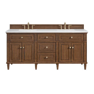 72 Inch Lorelai Freestanding Vanity in Mid-Century Walnut / Arctic Fall Top