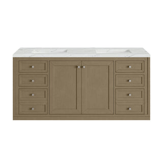 60 Inch Chicago Freestanding Vanity in Walnut Whisper / Ethereal Noctis Top
