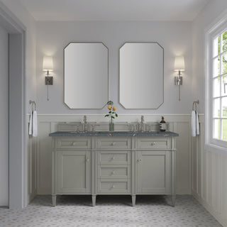60 Inch Brittany Freestanding Vanity in Urban Gray / Parisien Bleu Top