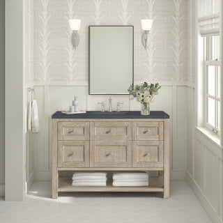 48 Inch Breckenridge Freestanding Vanity in Whitewashed Oak / Charcoal Soapstone Top