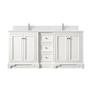 73.25 Inch De Soto Freestanding Vanity in Bright White / White Zeus Top