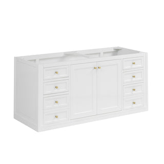60 Inch Chicago Freestanding Vanity in Glossy White / White Zeus Top