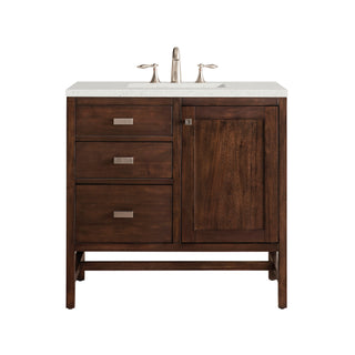 36 Inch Addison Freestanding Vanity in Mid-Century Acacia / Lime Delight Top