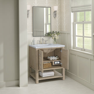 30 Inch Breckenridge Freestanding Vanity in Whitewashed Oak / Carrara White Top