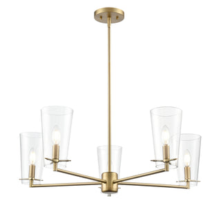 Maccan 31" Wide 5-Light Chandelier - Vintage Brass
