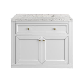 36 Inch Chicago Freestanding Vanity in Glossy White / Eternal Jasmine Pearl Top