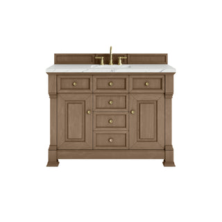 48 Inch Brookfield Freestanding Vanity in Pecan / Ethereal Noctis Top