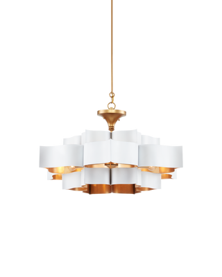 Grand Lotus Large White Chandelier