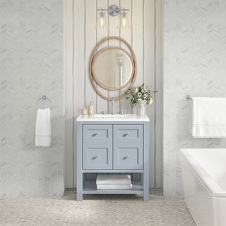 30 Inch Breckenridge Freestanding Vanity in Serenity Blue / White Zeus Top