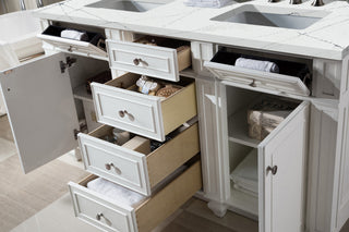 60 Inch Bristol Freestanding Vanity in Bright White / Ethereal Noctis Top