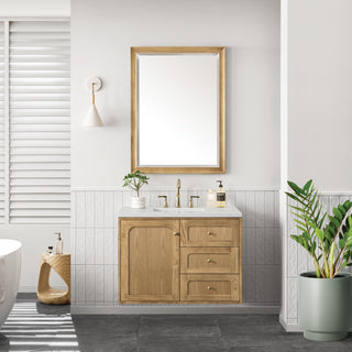 36 Inch Laurent Dual Mount Vanity in Light Natural Oak / Lime Delight Top