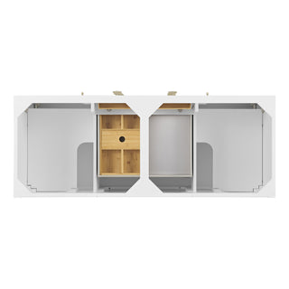 60 Inch Myrrin Freestanding Vanity in Bright White / Eternal Jasmine Pearl Top