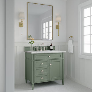 36 Inch Brittany Freestanding Vanity in Smokey Celadon / Ethereal Noctis Top