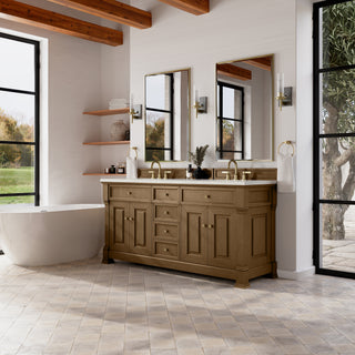 72 Inch Brookfield Freestanding Vanity in Honey Oak / Lime Delight Top