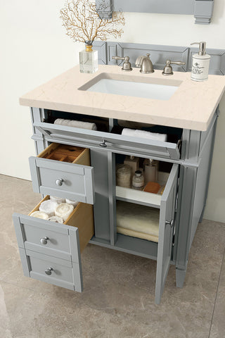30 Inch Brittany Freestanding Vanity in Urban Gray / Eternal Marfil Top