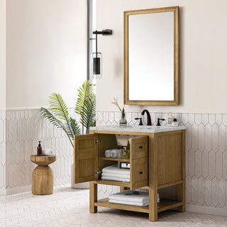 30 Inch Breckenridge Freestanding Vanity in Light Natural Oak / Victorian Silver Top