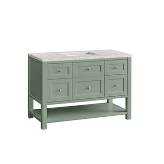 48 Inch Breckenridge Freestanding Vanity in Smokey Celadon / Eternal Jasmine Pearl Top