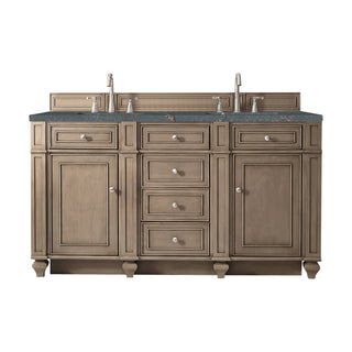 60 Inch Bristol Freestanding Vanity in Whitewashed Walnut / Parisien Bleu Top