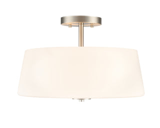 Laphia 15.75" Wide 3-Light Semi Flush - Brushed Nickel