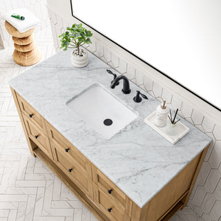 48 Inch Breckenridge Freestanding Vanity in Light Natural Oak / Carrara White Top