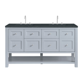 60 Inch Breckenridge Freestanding Vanity in Serenity Blue / Charcoal Soapstone Top