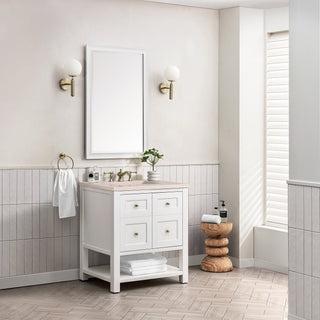 30 Inch Breckenridge Freestanding Vanity in Bright White / Eternal Marfil Top