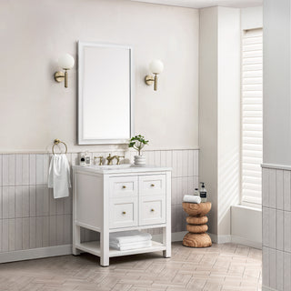 30 Inch Breckenridge Freestanding Vanity in Bright White / Ethereal Noctis Top