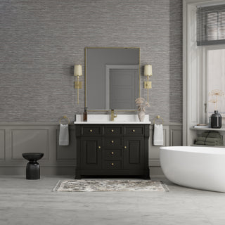 48 Inch Brookfield Freestanding Vanity in Black Onyx / White Zeus Top