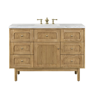 48 Inch Laurent Dual Mount Vanity in Light Natural Oak / Arctic Fall Top